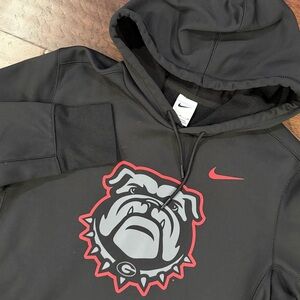Georgia Bulldogs Hoodie Sweatshirt Men M Black NCAA Football Nike Pullover DAWGS